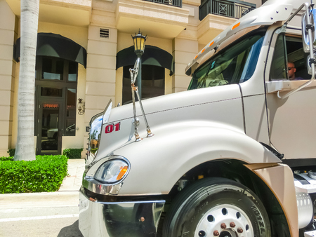 Orlando, Florida, USA - May 10, 2018: American style truck on freeway road at Orlando, Florida, USA on May 10 2018のeditorial素材