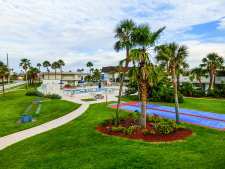 Cocoa beach, USA - April 29, 2018: The Motel 6 in Cocoa beach, Florida, Usa on April 29 2018のeditorial素材