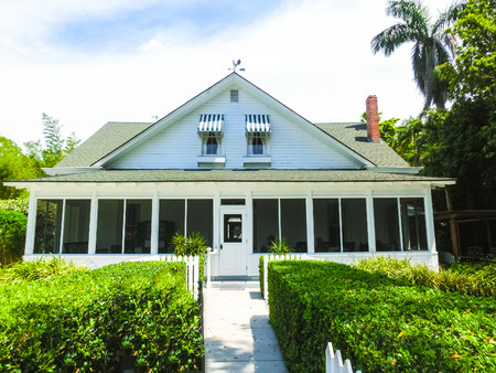 Naples, USA - May 8, 2018: Beautiful house at the beach of Naples, Florida USA on May 8, 2018のeditorial素材