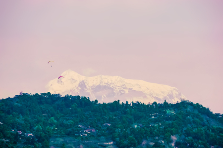 Evening view of Ama Dablam on the way to Everest Base Camp. Nepalの写真素材