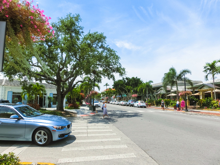 Naples, USA - May 8, 2018: Beautiful house at the beach of Naples, Florida USA on May 8, 2018のeditorial素材