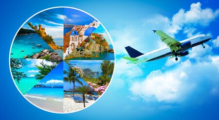 Collage from views of the Caribbean beachesの写真素材