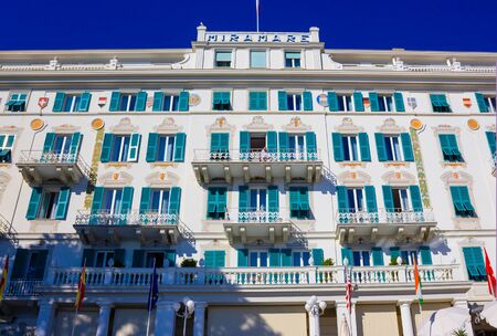 Santa Margherita Ligure, Italy - September 13, 2019: Hotel Miramare at Santa Margherita Ligureのeditorial素材