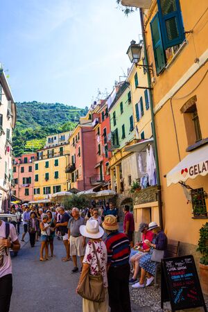 Vernazza, Italy - September 14, 2019: Central street of Vernazzaのeditorial素材