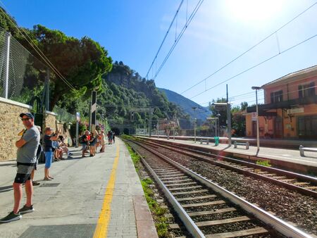 Monterosso, Italy - September 14, 2019: The train station at Monterosso Italyのeditorial素材