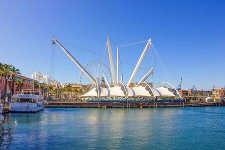 Genoa, Italy - September 11, 2019: The Bigo is a main touristic attraction in a summer day in Genoaのeditorial素材