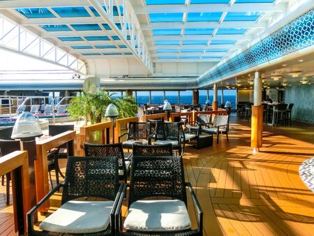 Fort Lauderdale - December 1, 2019: Upper deck of Holland America cruise ship Eurodamのeditorial素材