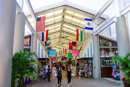 Miami, USA - November 30, 2019: Interior of Miami Marina and Bayside Marketplaceのeditorial素材