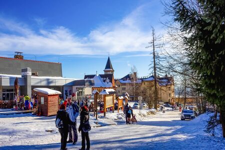 Stary Smokovec, Slovakia - January 01, 2020: Funicular railway at High Tatras mountains in Slovak republic.のeditorial素材
