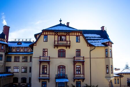Stary Smokovec, Slovakia - January 01, 2020: View of the Grand Hotel in popular resort Stary Smokovecのeditorial素材