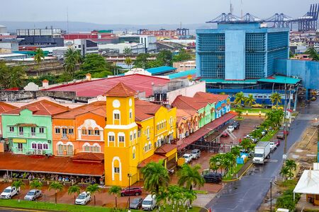 Colon is a sea port on the Caribbean Sea coast of Panama. The city lies near the Caribbean Sea entrance to the Panama Canal.の写真素材
