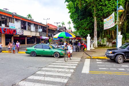 Puerto Limon, Costa Rica - December 8, 2019: A typical street in the cruise ship port of Puerto Limon, Costa Rica.のeditorial素材