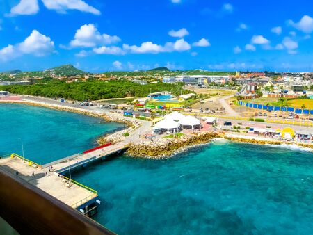The Island Curacao is a tropical paradise in the Antilles in the Caribbean sea with beautiful architecture, beaches.の写真素材