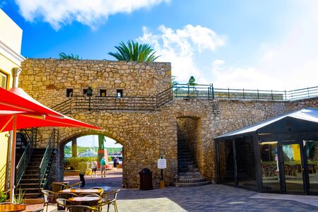 Willemstad, Curacao, Netherlands - December 5, 2019: People at Rif Fort at Willemstad, Curacao,...
