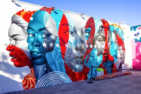 Miami, United States of America - November 30, 2019: Art Wynwood in Miami, USA.のeditorial素材