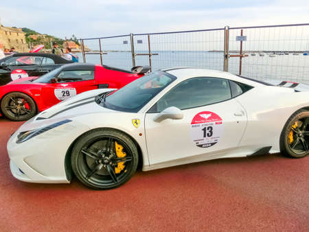Rapallo, Italy - September 15, 2019: Ferrari Portofino model. These cars are exhibited by a Ferrari Club as part of the autumn car expoのeditorial素材