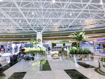 Miami, Florida, USA - November 29, 2019: The people near rental car office at Miami airport at Miami, Florida, USAのeditorial素材