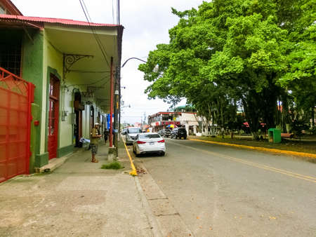 Puerto Limon, Costa Rica - December 8, 2019: A typical street in the cruise ship port of Puerto Limon, Costa Rica.のeditorial素材