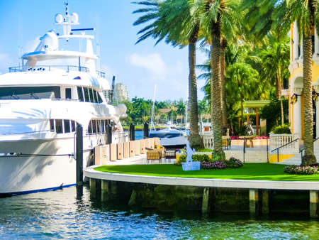 Fort Lauderdale - December 11, 2019: Luxury mansion in exclusive part of Fort Lauderdale known as...