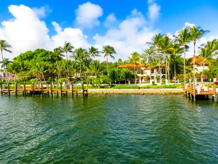 Fort Lauderdale - December 11, 2019: Luxury mansion in exclusive part of Fort Lauderdale known as small Veniceのeditorial素材