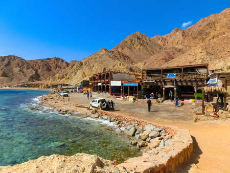 Sharm El Sheikh, Egypt - February 17, 2020: Famous diving site - Blue Hole in Egypt, where more than 100 divers diedのeditorial素材