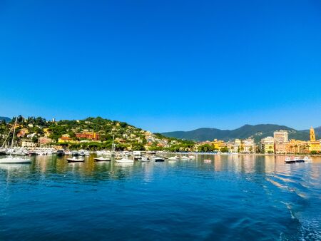 Panorama of town Rapallo in Liguria, Italy.
