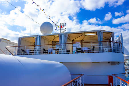 Fort Lauderdale - December 9, 2019: Upper deck of Holland America cruise ship Eurodam at Fort Lauderdale - December 9, 2019のeditorial素材