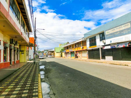 Puerto Limon, Costa Rica - December 8, 2019: A typical street in the cruise ship port of Puerto Limon, Costa Rica.のeditorial素材