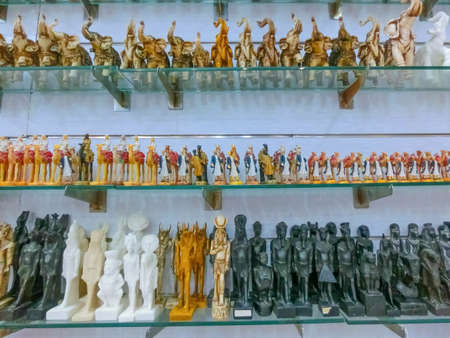 Sharm El Sheikh, Egypt - February 17, 2020: The local gift shop in Egyptian souvenir shop at Sharm El Sheikh, Egypt on April 13, 2017のeditorial素材