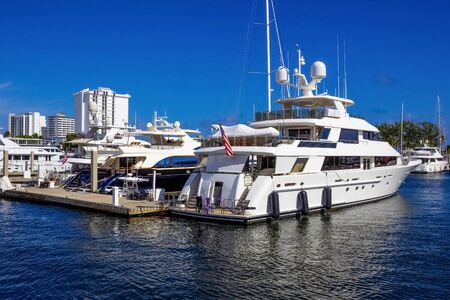 Boat marina and yachts at Fort lauderdaleの写真素材
