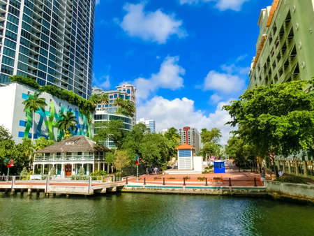 Fort Lauderdale - December 1, 2019: Cityscape of Ft. Lauderdale, Florida showing the beach and condominiumsのeditorial素材