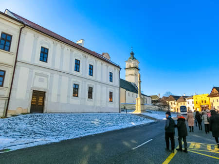 Poprad, Slovakia - January 01, 2020: The people at ancient Slovak city Spisska Sobota at Poprad, Slovakia on January 01, 2020のeditorial素材