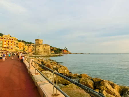 Rapallo, Italy - September 17, 2019: The building facade in Rapallo Italy Liguriaのeditorial素材