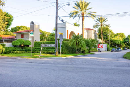 Miami, United States of America - November 30, 2019: Bayshore Villas Coconut Grove condos for sale or rent at Miami, United States of America on November 30, 2019.のeditorial素材