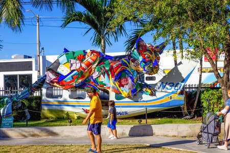 Miami, United States of America - November 30, 2019: The people at Art Wynwood in Miami, USA....