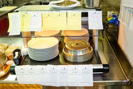 Willemstad, Curacao, Netherlands - December 5, 2019: Kitchen at Holland America cruise ship Eurodam in the Caribbean Seaのeditorial素材
