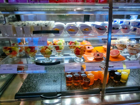 Gatun lake, Panama - December 5, 2019: Dining Room Buffet aboard Holland America cruise ship Eurodamのeditorial素材