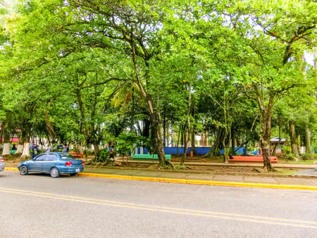 Puerto Limon, Costa Rica - December 8, 2019: A typical street in the cruise ship port of Puerto Limon, Costa Rica.のeditorial素材