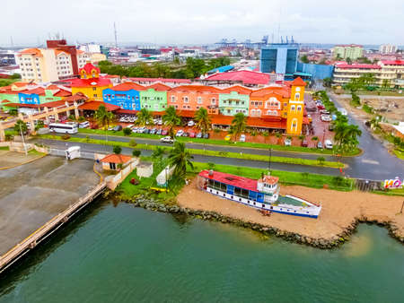Colon, Panama - December 8, 2019: Colon is a sea port on the Caribbean Sea coast of Panama. The city...