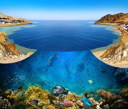 Famous diving site - Blue Hole in Egypt, where more than 100 divers died