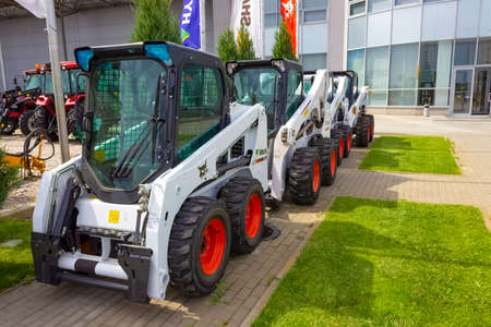 Kyiv, Ukraine - June 16, 2020: Bobcat heavy duty equipment vehicle and logo at Kyiv, Ukraine on June...