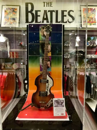 Las Vegas, United States of America - May 06, 2016: The shop before entrance to The Beatles Cirque...
