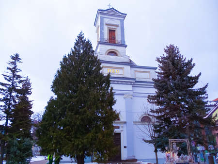 Poprad, Slovakia - December 31, 2019: The old town Poprad, Slovakia at winterのeditorial素材