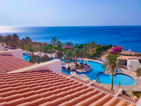 Sharm El Sheikh, Egypt - September 14, 2020: Hotel Siva Sharm, ex Savita Resort, 5 stars at Sharm El Sheikh, Egypt on September 14, 2020のeditorial素材