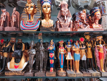 Sharm El Sheikh, Egypt - September 15, 2020: The local gift shop in Egyptian souvenir shop at Sharm El Sheikh, Egypt on September 15, 2020のeditorial素材