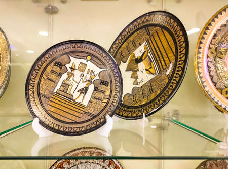 Sharm El Sheikh, Egypt - September 15, 2020: The local gift shop in Egyptian souvenir shop at Sharm...