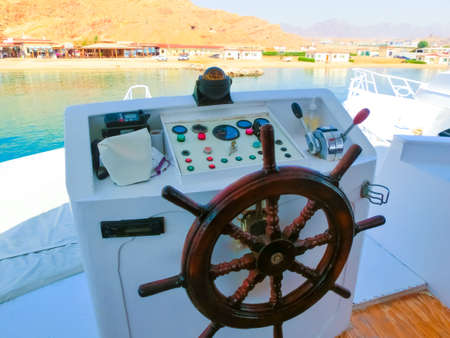 Pleasure yacht in the port for cruise at Ras Mohammed National Park