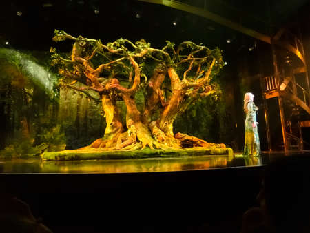 Barselona, Spaine - September 06, 2015: The show Blue planet in a theater at cruise liner or ship...