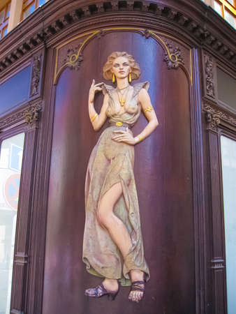 Prague, Czech Republic - June 27, 2010: Prague, Czech Republic - December 31, 2017: The facade of old house and old architecture in old town at Prague, Czech Republic on June 27, 2010のeditorial素材