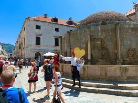 Dubrovnik, Croatia - June 07, 2015: The people walking on the street in the old town of Dubrovnik, Croatia at June 07, 2015. Dubrovnik is a UNESCO World Heritage siteのeditorial素材